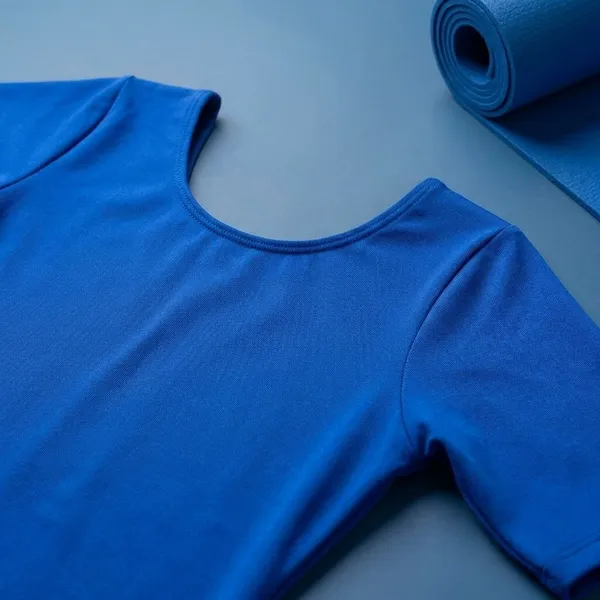 Blue_Nylon_V_Cut_Half_Sleeves_Female_Yoga_Suit_For_Women