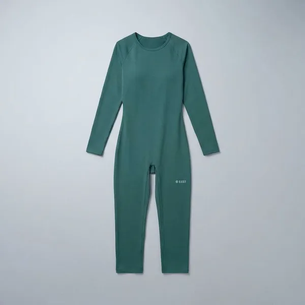 Green_Nylon_Full_Sleeves_3_4Th_Slacks_Yoga_Suit_Without_Zipper_For_Women