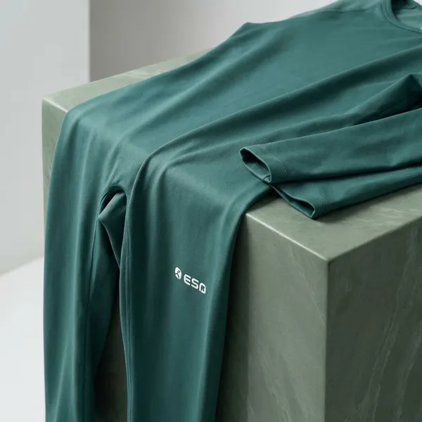 Green_Nylon_Full_Sleeves_3_4Th_Slacks_Yoga_Suit_Without_Zipper_For_Women