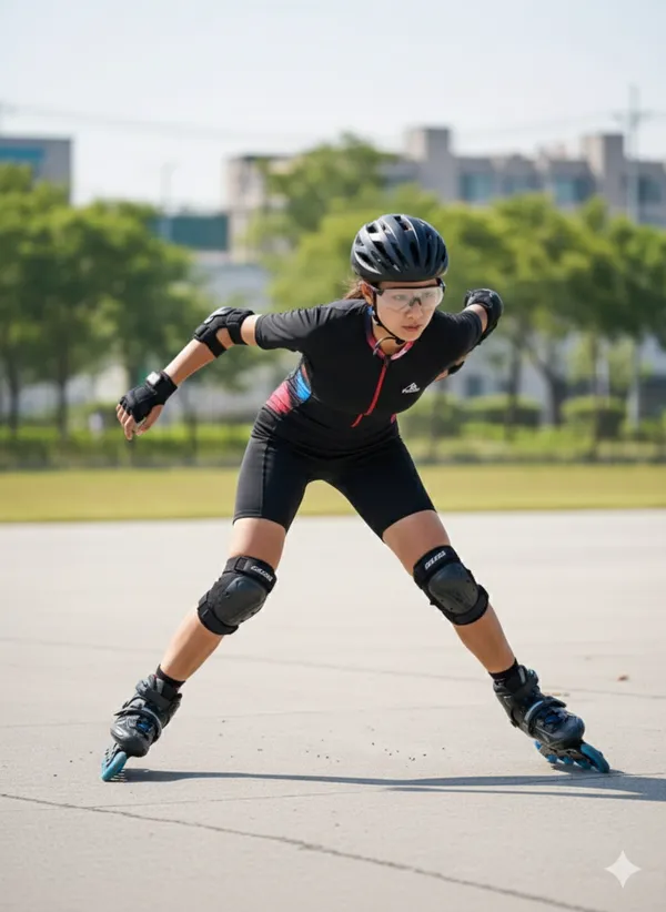 Black_Nylon_On_Piece_4_Way_Skating_Kit_For_Women