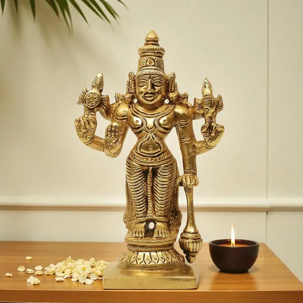 Antique_100%_Pure_Brass_Astadhatu_Lord_Bhagwan_Vishnu_Narayan_Idol_Gada_On_Lotus_Statue_For_Home_Decor,_Mandir,_Temple,_Pooja,_Gift