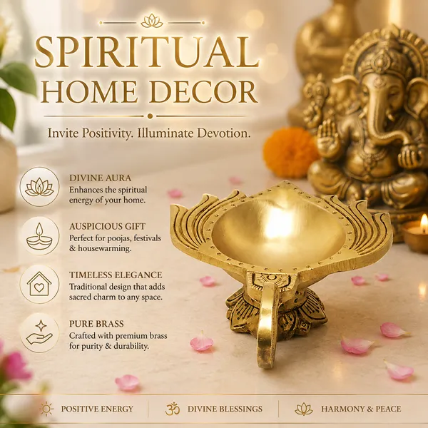 Antique_100%_Pure_Lotus_Shape_Akahnd_Diya/Oil_Lamp/Kamal_Patta_Deepak/Diya_For_Pooja_Room