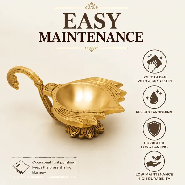 Antique_100%_Pure_Lotus_Shape_Akahnd_Diya/Oil_Lamp/Kamal_Patta_Deepak/Diya_For_Pooja_Room