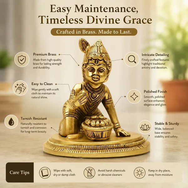 Brass_Krishna_Idol_for_Home_Décor,_Pooja_Room,_Office_|Handcrafted_Lord_Krishna_Statue,_Showpiece,_Decorative_Gift