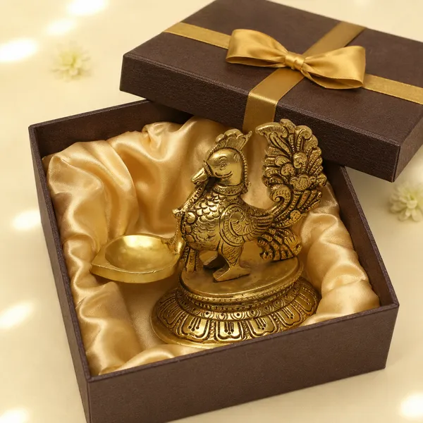 Antique_100%_Pure_Annapakshi_Deepam_Peacock_Diya_Design_Curved_Oil_Lamp/Deepak/Diya_For_Pooja_Room_Home_Decor_Temple_Office_Diwali