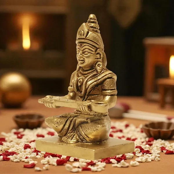 Antique_Brass_Annapurna_Devi_Murti_Statue_For_Pooja_Room,Idol_For_Home_And_Gift
