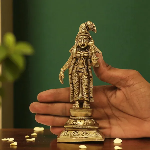Antique_Andal_And_GodaDevi__Brass_Idol,_Andal_Devi_Murti_Statue_For_Pooja