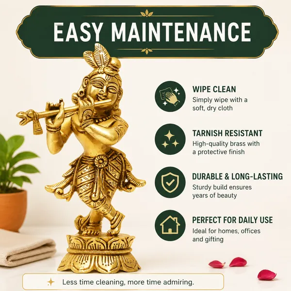 Brass_Krishna_Idol_for_Home_Décor,_Pooja_Room,_Office_|Handcrafted_Lord_Krishna_Statue,_Showpiece,_Decorative_Gift