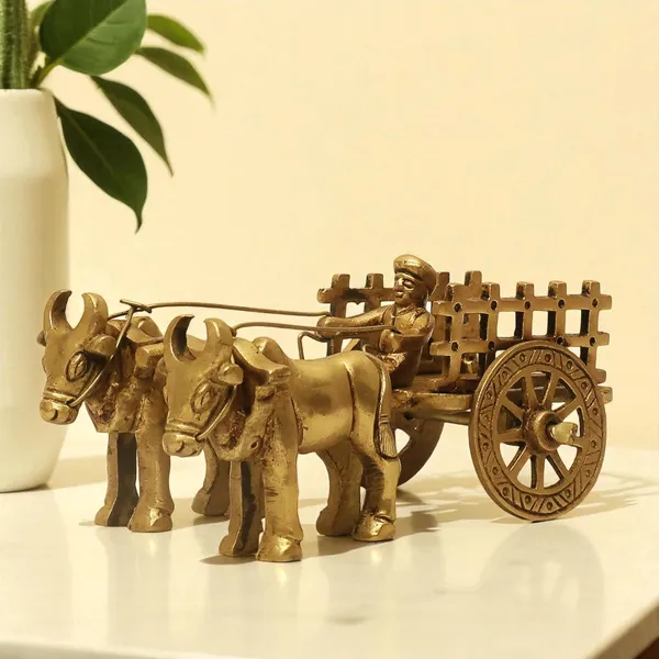 Antique_100%_Pure_Brass_Vintage_Bullock_Cart_With_Farmer_Decorative_Showpiece,Home_Decor