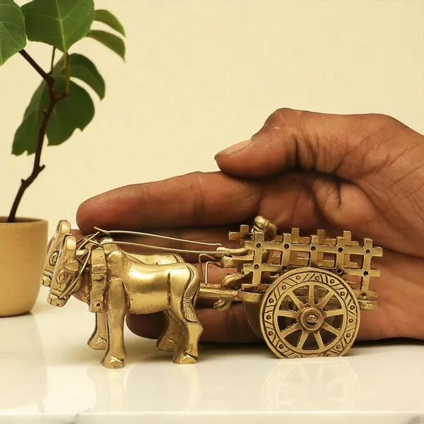 Antique_100%_Pure_Brass_Vintage_Bullock_Cart_With_Farmer_Decorative_Showpiece,Home_Decor