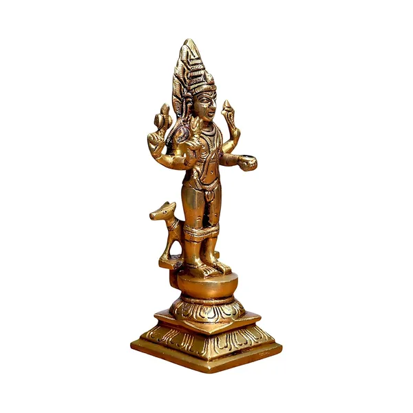 Antique_Brass_Kaal_Bhairav_Idol,_Baba_With_Dog,_Bhairav_Statue_For_Pooja,_Home_Decor,_Showpiece