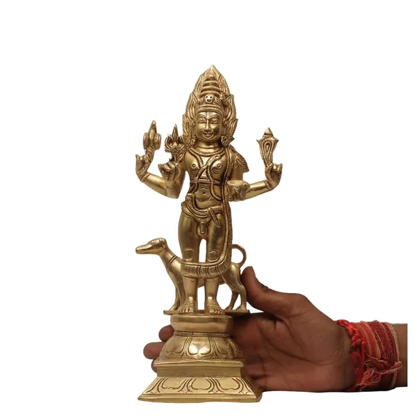 Antique_Brass_Kaal_Bhairav_Idol,_Baba_With_Dog,_Bhairav_Statue_For_Pooja,_Home_Decor,_Showpiece