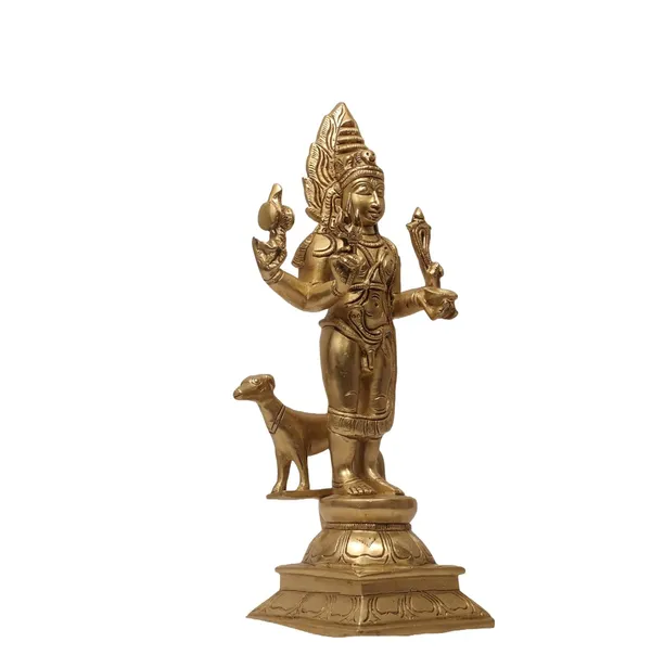 Antique_Brass_Kaal_Bhairav_Idol,_Baba_With_Dog,_Bhairav_Statue_For_Pooja,_Home_Decor,_Showpiece