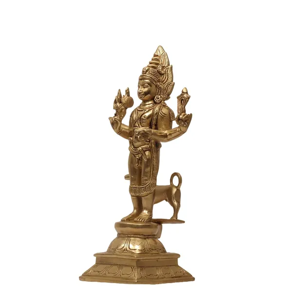 Antique_Brass_Kaal_Bhairav_Idol,_Baba_With_Dog,_Bhairav_Statue_For_Pooja,_Home_Decor,_Showpiece