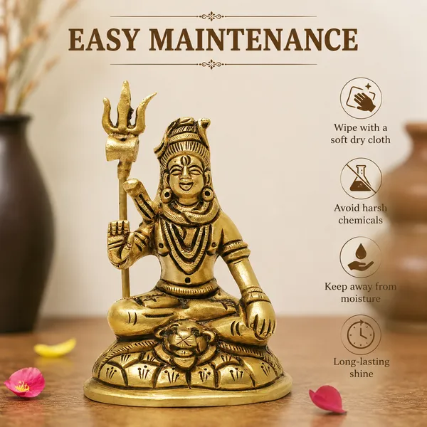 Antique_Shiva_Idol_For_Home_Pooja_Room,_Mahadev_Murti_With_Trishul_And_Damru,_Meditating_Statue_For_House_Warming_Gift_And_Decor