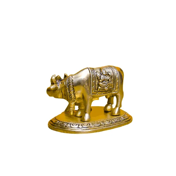 Antique_Brass_Cow_With_Calf_Idol,_Lakshmi_Ganesha_Carved_On_Saddle_For_Showpiece,_Home_Decor