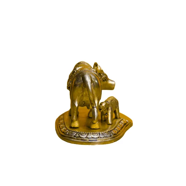 Antique_Brass_Cow_With_Calf_Idol,_Lakshmi_Ganesha_Carved_On_Saddle_For_Showpiece,_Home_Decor