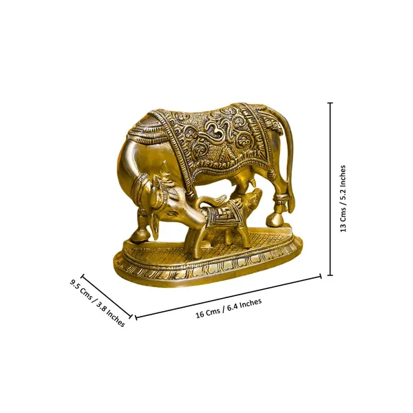Antique_Brass_Kamdhenu_Cow_With_Calf_Carving_Om_And_Swastik_On_Cow,_Showpiece_For_Home_Decor
