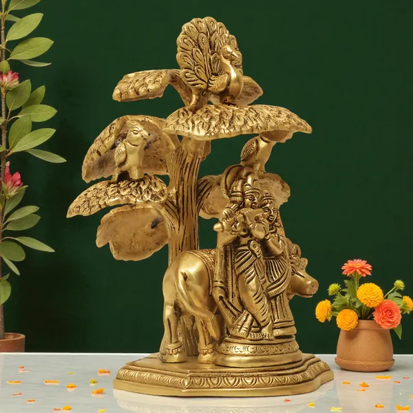 Antique_Brass_Lord_Radha_Krishna_Statue_With_Cow_And_Tree_For_Pooja_Room,_Gopal_Murti,_Idol_Gift_For_Wedding,_Anniversary,_House_Warming,_Ceremony_And_Home_Decor
