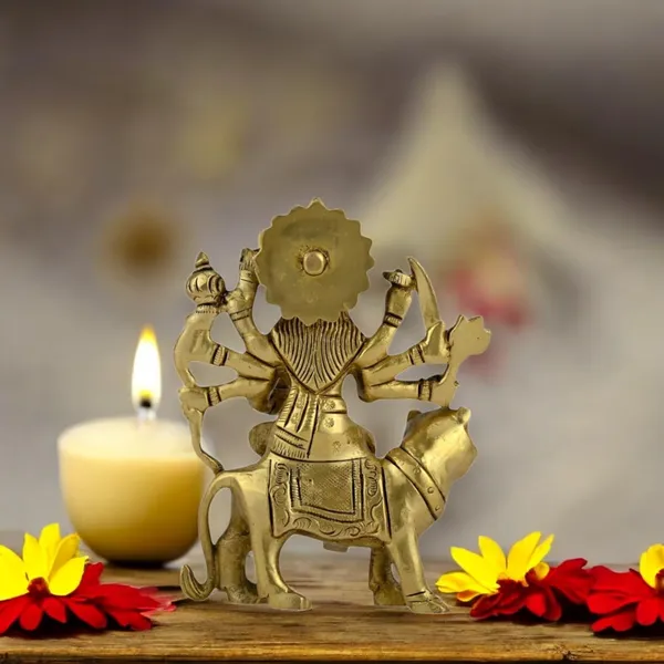 Antique_100%_Pure_Brass_Maa_Durga_Devi_Idol_Statue_Sherawali_For_Navratri_,Home_Diwali_Decoration_And_Diwali_Gifts