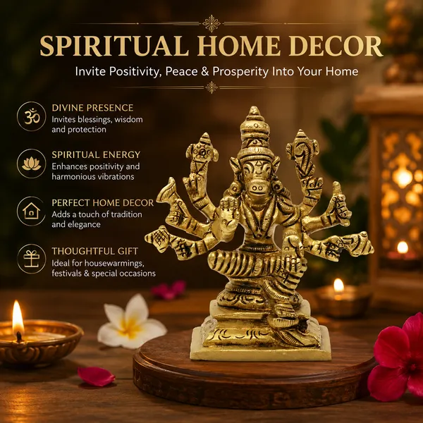 Antique_100%_Pure_Brass_Varahi_Amman_Statue_Varahi_Idol_For_Puija_Mandir,_Home_Decor