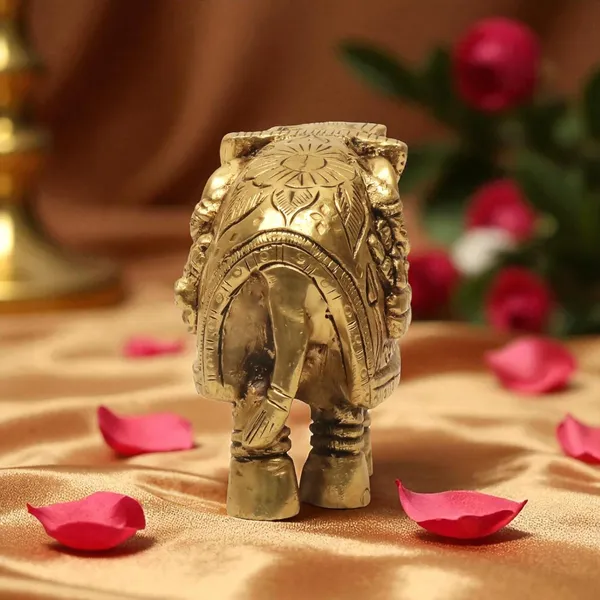 Antique_100%_Pure_Brass_Elephant_Laxmi_And_Ganesh_Embossed_Trunk_Down_Statue_For_Home,_Office_Table_And_Gift_Article,_Animal_Decorative_Showpiece
