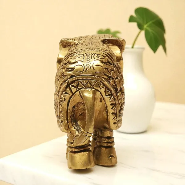 Antique_100%_Pure_Brass_Elephant_Statue_For_Home,_Office_Table_And_Gift_Article,_Animal_Decorative_Showpiece_Figurine_Article