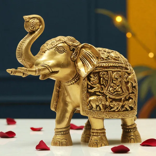 Antique_100%_Pure_Brass_Elephant_Showpiece_For_Home_Office