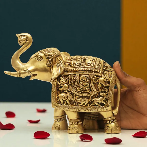 Antique_100%_Pure_Brass_Elephant_Showpiece_For_Home_Office