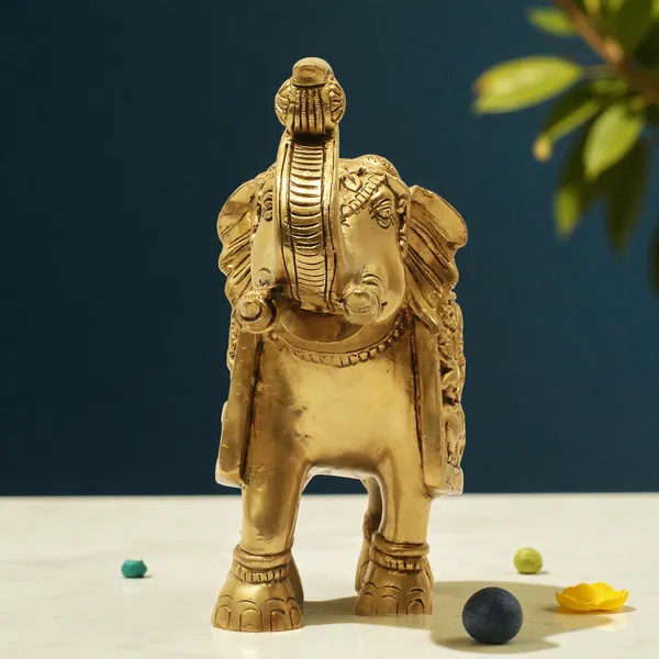 Antique_100%_Pure_Brass_Elephant_Showpiece_For_Home_Office