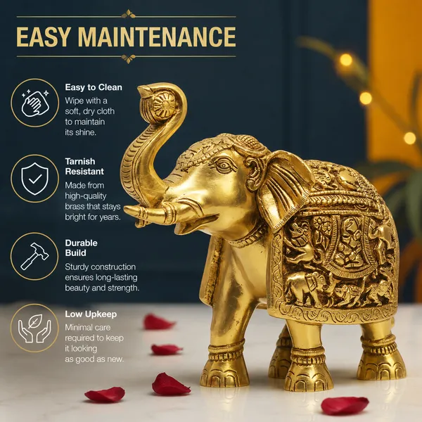 Antique_100%_Pure_Brass_Elephant_Showpiece_For_Home_Office