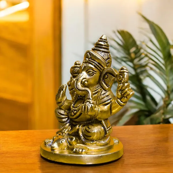 Antique_Brass_Ganesh_Idol_For_Home_Pooja,Ganesh_Murti_For_Gift_Vinayaka_Idol_Vinayagar_Statue_For_Home_Decor,_Office_Desk,_Showpiece,_House_Warming