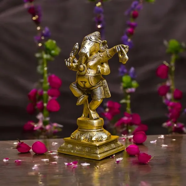 Antique_Brass_Dancing_Ganesh_Idol_For_Home_Decor_,Ganesh_Murti_For_Gift_Vinayaka_Idol_Vinayagar_Statue_For_Home_Pooja,_Office_Desk,_Showpiece,_House_Warming