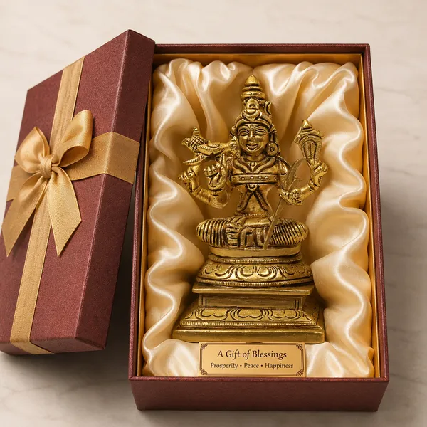 Antique_Brass_Idol_Of_Kamakshi_Amman_Statue_And_Kamatchi_Amman_Silai_For_Home_Decor,_Temple