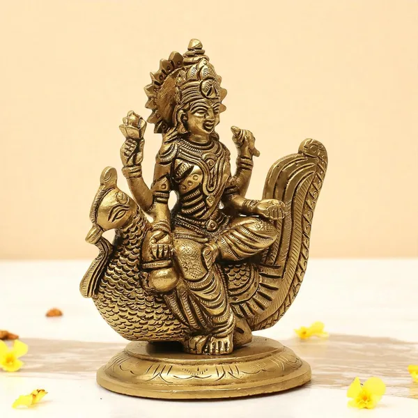 Antique_Brass_Maa_Gayatri_Devi_Idol,_Murti_For_Pooja,_Temple,_Home_Decor_Statue_And_Gift