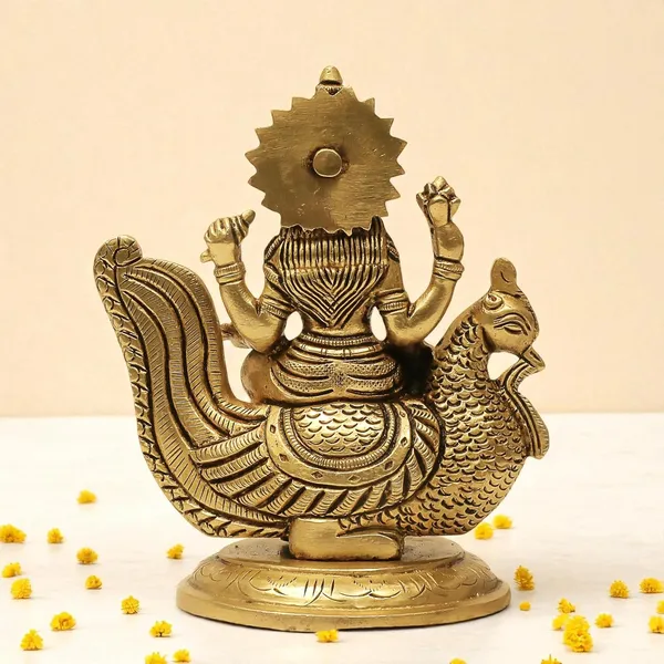 Antique_Brass_Maa_Gayatri_Devi_Idol,_Murti_For_Pooja,_Temple,_Home_Decor_Statue_And_Gift