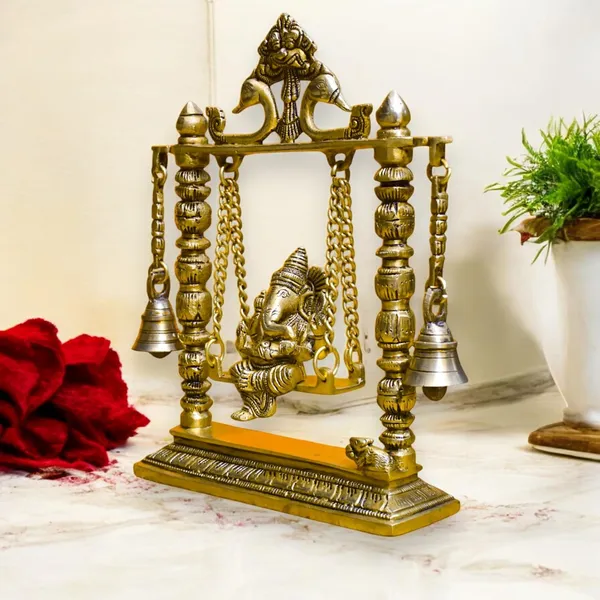 Antique_Brass_Jhula_Ganesh_Idol_For_Home_Pooja,_Ganesh_Murti_For_Gift_Vinayaka_Idol_Vinayagar_Statue_For_Home_Decor,_Office_Desk,_Showpiece,_House_Warming