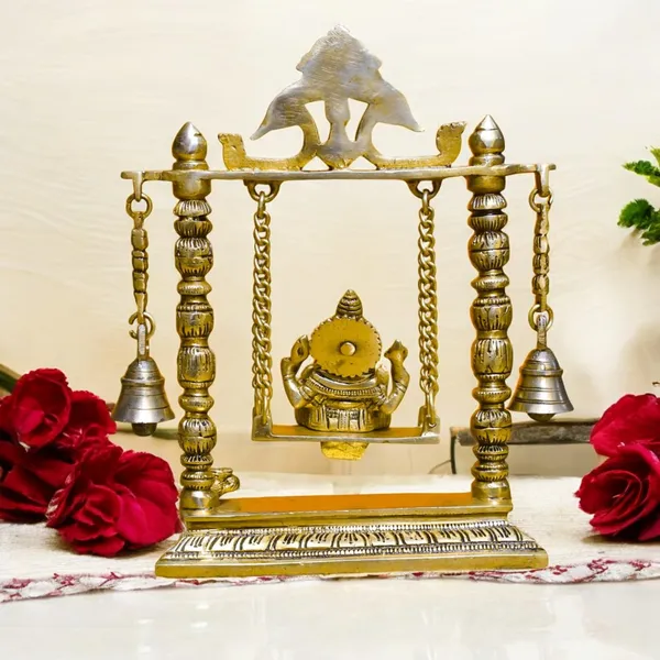 Antique_Brass_Jhula_Ganesh_Idol_For_Home_Pooja,_Ganesh_Murti_For_Gift_Vinayaka_Idol_Vinayagar_Statue_For_Home_Decor,_Office_Desk,_Showpiece,_House_Warming