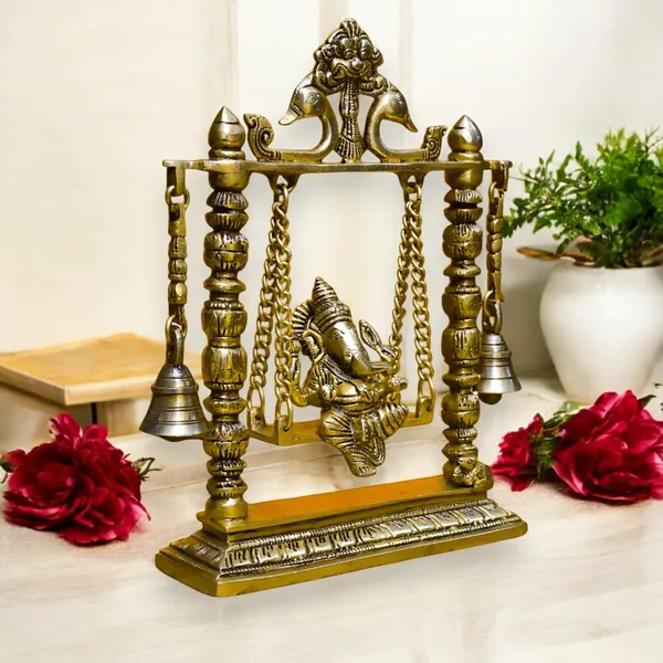 Antique_Brass_Jhula_Ganesh_Idol_For_Home_Pooja,_Ganesh_Murti_For_Gift_Vinayaka_Idol_Vinayagar_Statue_For_Home_Decor,_Office_Desk,_Showpiece,_House_Warming