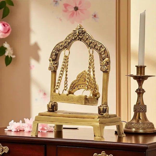 Antique_Brass_Swing_Laddu_Gopal_Jhula,Krishna_Hindola_Palana,Decorative_Laddu_Gopal_For_Temple_Pooja,_Showpiece_Figurines,_Religious_Idol_Gift_Article