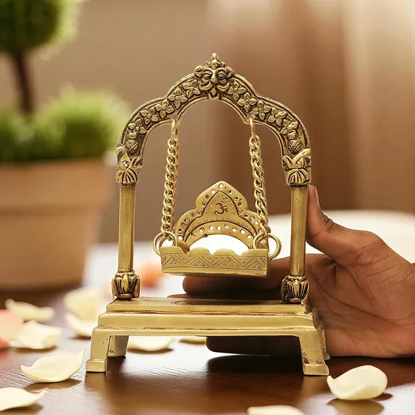 Antique_Brass_Swing_Laddu_Gopal_Jhula,Krishna_Hindola_Palana,Decorative_Laddu_Gopal_For_Temple_Pooja,_Showpiece_Figurines,_Religious_Idol_Gift_Article