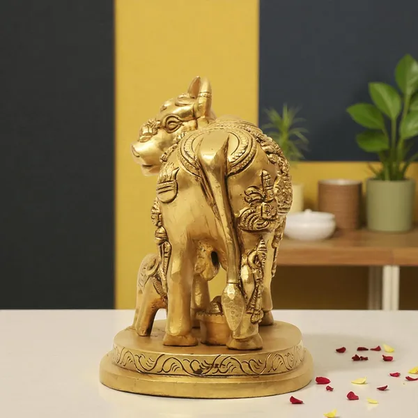 Antique_Brass_Kamadhenu_Idol_Cow_And_Calf_For_Pooja