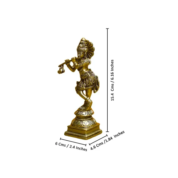 Brass_Krishna_Idol_for_Home_Décor,_Pooja_Room,_Office_|Handcrafted_Lord_Krishna_Statue,_Showpiece,_Decorative_Gift