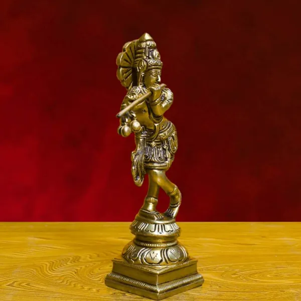 Brass_Krishna_Idol_for_Home_Décor,_Pooja_Room,_Office_|Handcrafted_Lord_Krishna_Statue,_Showpiece,_Decorative_Gift