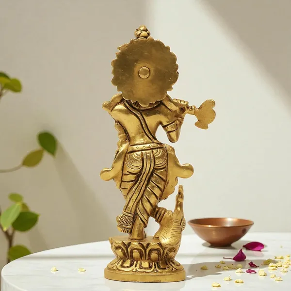 Brass_Krishna_Idol_for_Home_Décor,_Pooja_Room,_Office_|Handcrafted_Lord_Krishna_Statue,_Showpiece,_Decorative_Gift