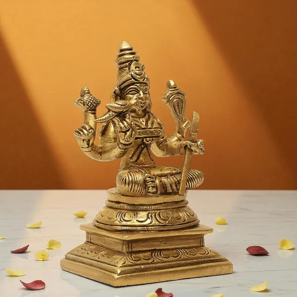 Antique_Brass_Idol_Of_Kamakshi_Amman_Statue_And_Kamatchi_Amman_Silai_For_Home_Decor,_Temple