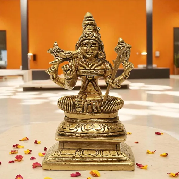 Antique_Brass_Idol_Of_Kamakshi_Amman_Statue_And_Kamatchi_Amman_Silai_For_Home_Decor,_Temple