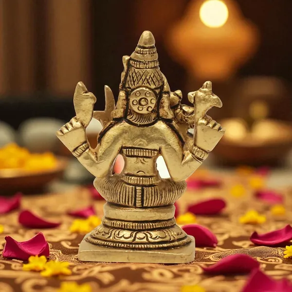 Antique_100%_Pure_Brass_Sri_Kanchi_Kamakshi,_Adhi_Sankarar,_Maha_Periyava_Divine_Holy_Blessing_For_Pooja_Gift