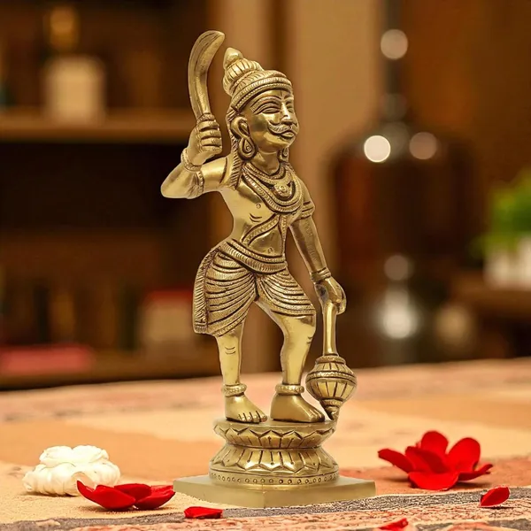 Antique_Brass_Karuppasamy_Idol,_Karuppaswamy_Statue_For_Pooja,_Home_Decor,_Showpiece