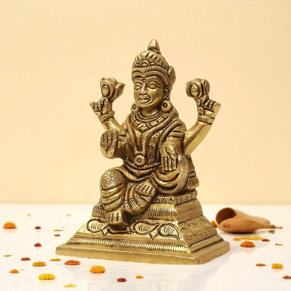 Antique_100%_Pure_Brass_Lakshmi_Devi_Idol_Statue_For_Pooja_Goddess,_Temple_Pooja_Room_And_Diwali_Decoration_Gifts